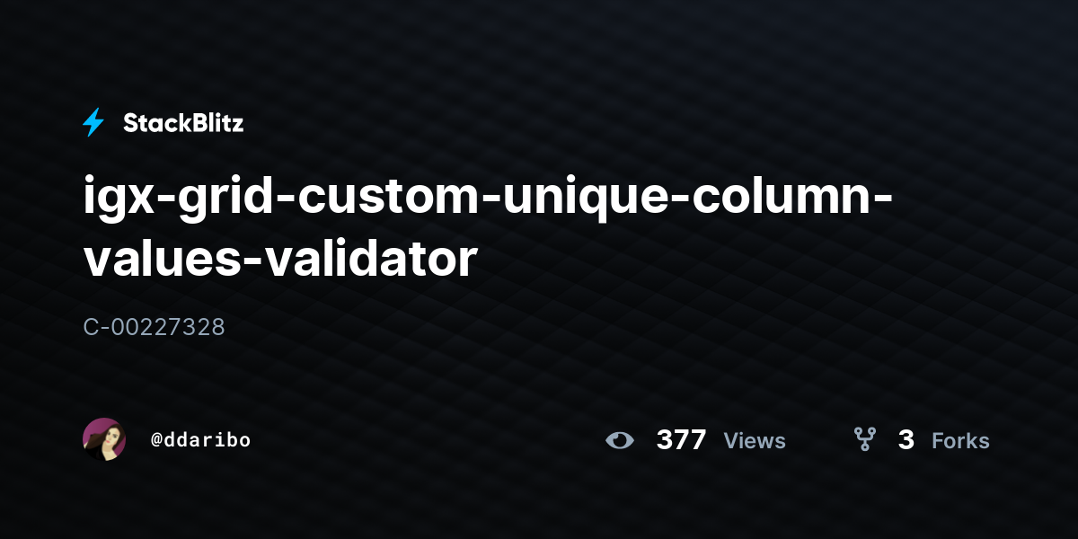 igx-grid-custom-unique-column-values-validator - StackBlitz