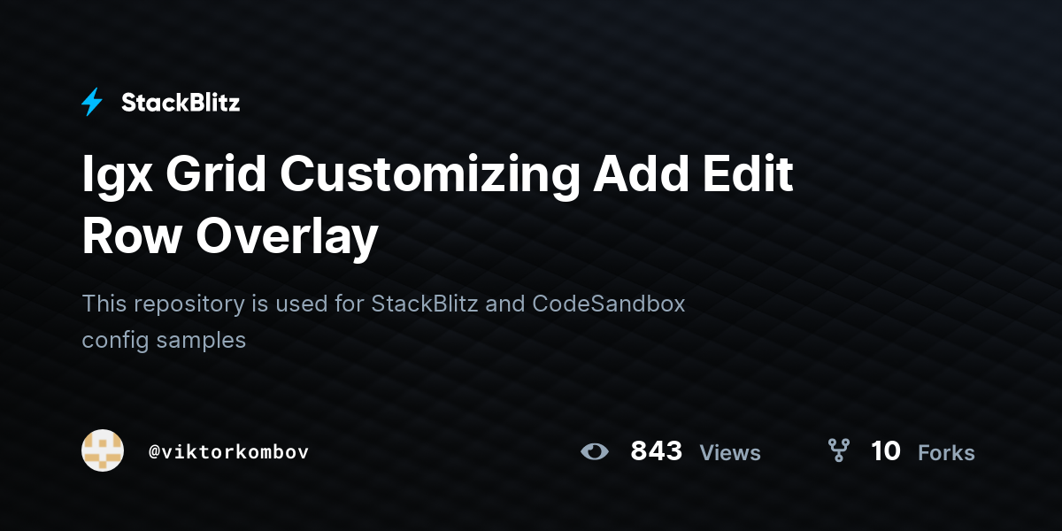 Igx Grid Customizing Add Edit Row Overlay - StackBlitz