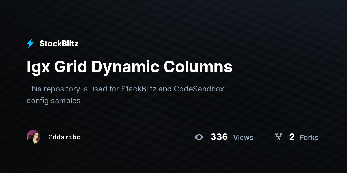 Igx Grid Dynamic Columns - StackBlitz