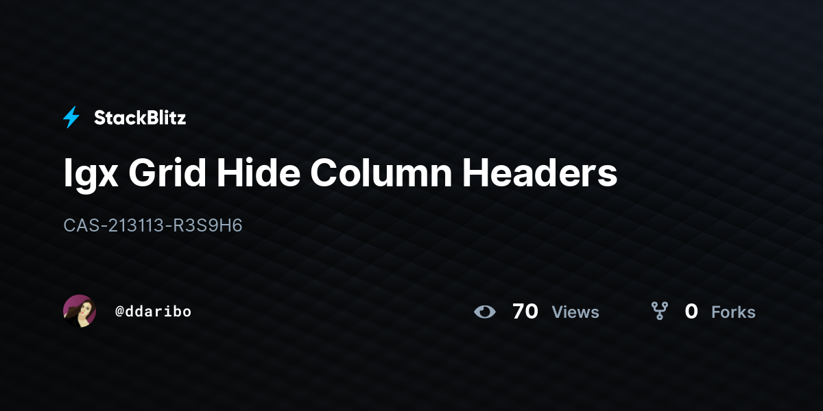 Igx Grid Hide Column Headers - StackBlitz