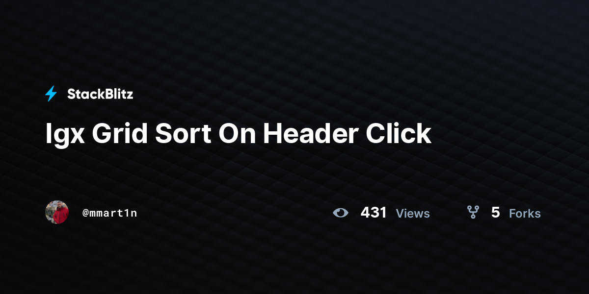 Igx Grid Sort On Header Click - StackBlitz