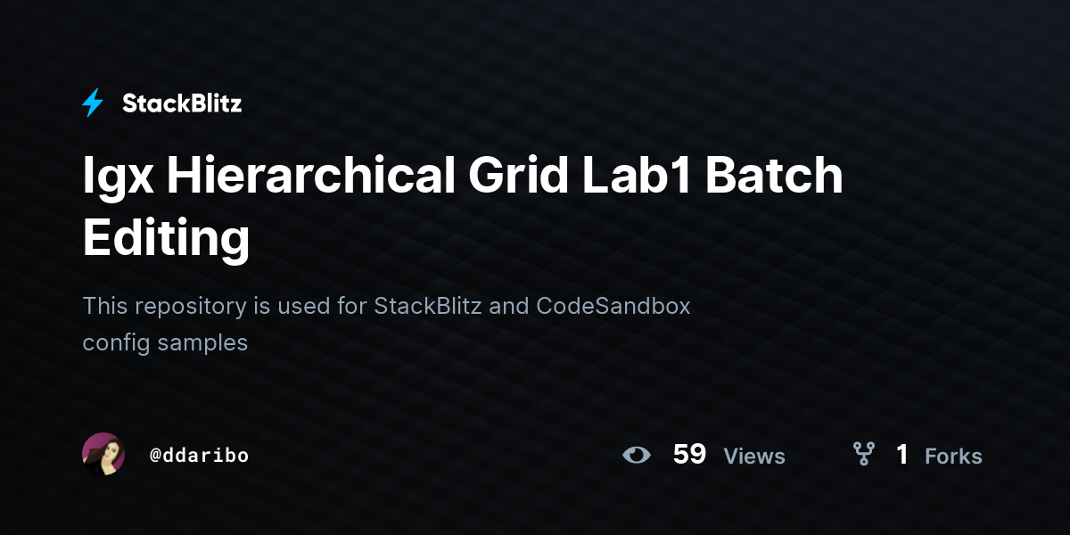 Igx Hierarchical Grid Lab1 Batch Editing - StackBlitz