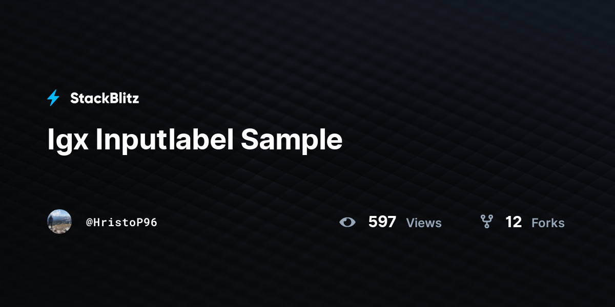 Igx Inputlabel Sample - StackBlitz