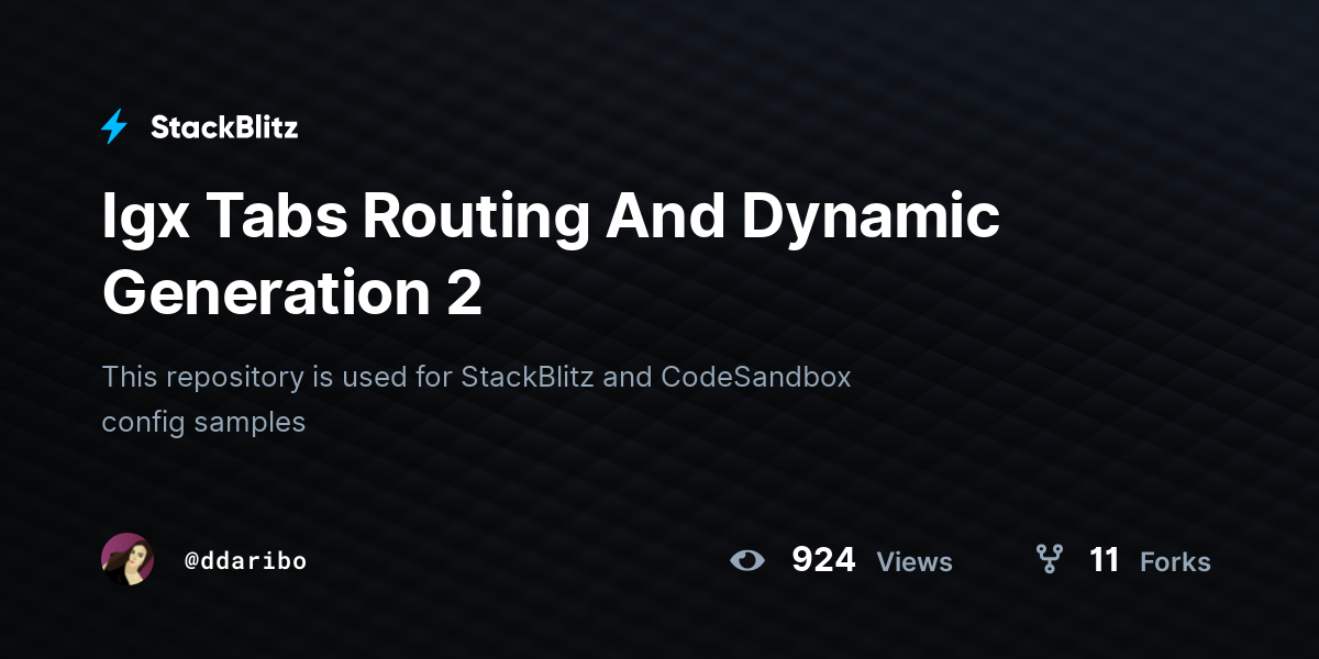 Igx Tabs Routing And Dynamic Generation 2 - StackBlitz