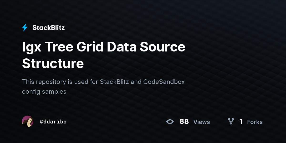 Igx Tree Grid Data Source Structure - StackBlitz