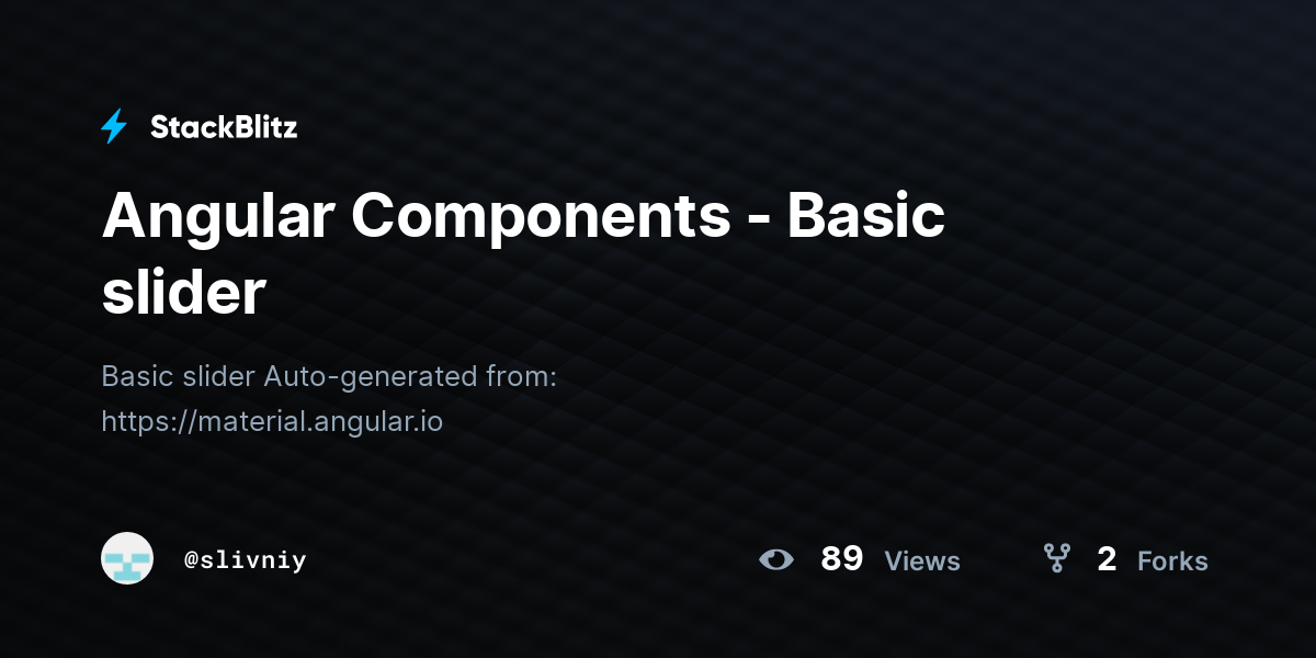 Angular Components - Basic slider - StackBlitz
