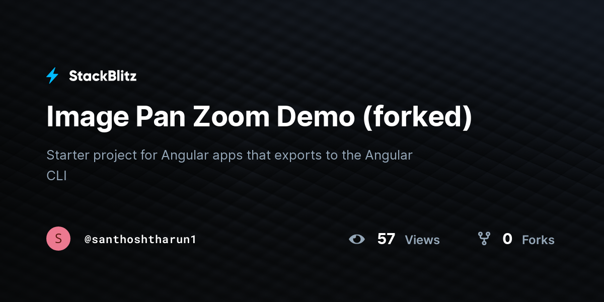 Image Pan Zoom Demo (forked) - StackBlitz