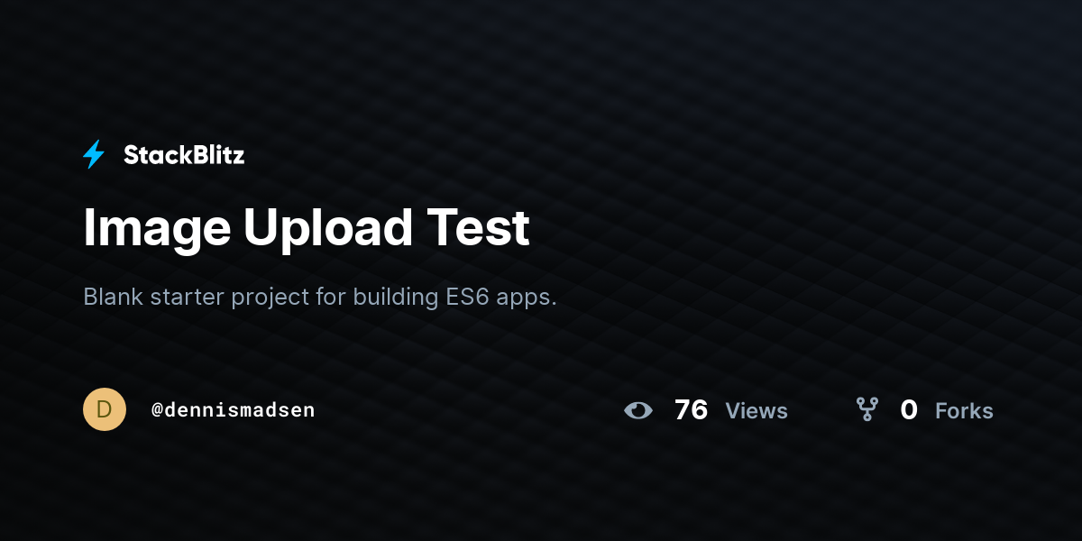 Image Upload Test - StackBlitz