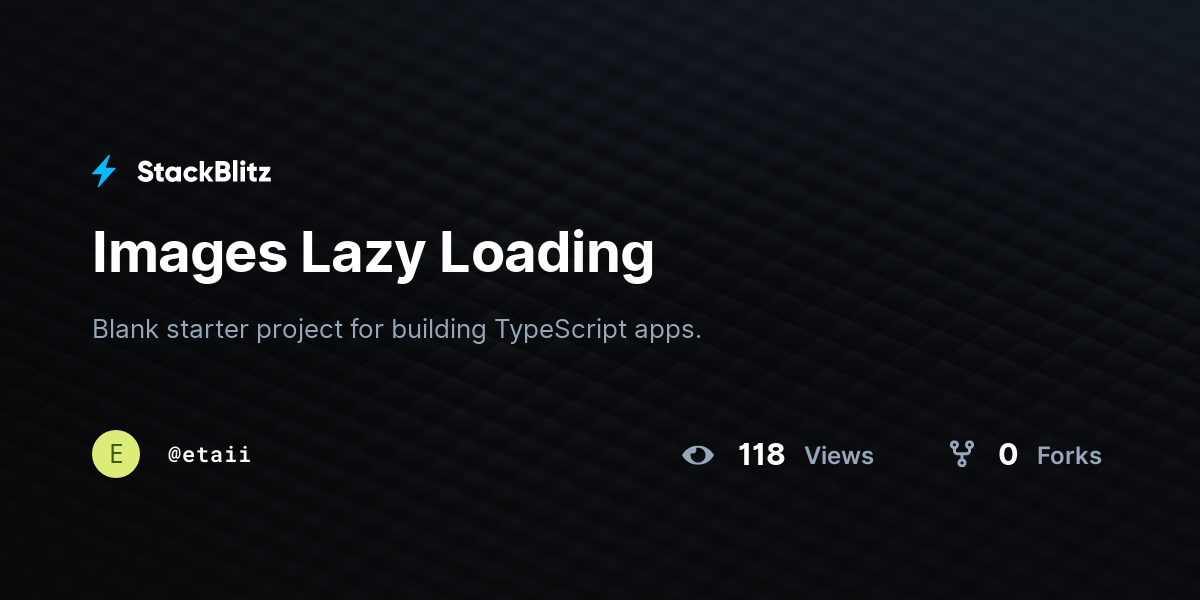 Images Lazy Loading - StackBlitz
