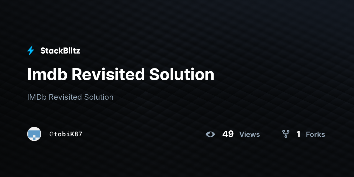 Imdb revisited solution stackblitz
