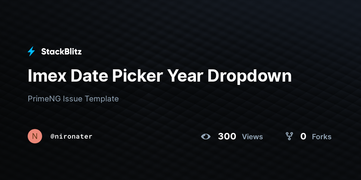 Imex Date Picker Year Dropdown - StackBlitz