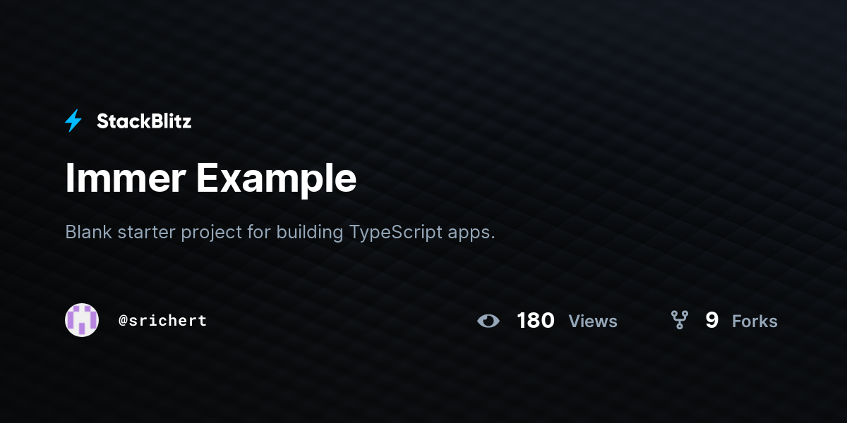 Immer Example - StackBlitz
