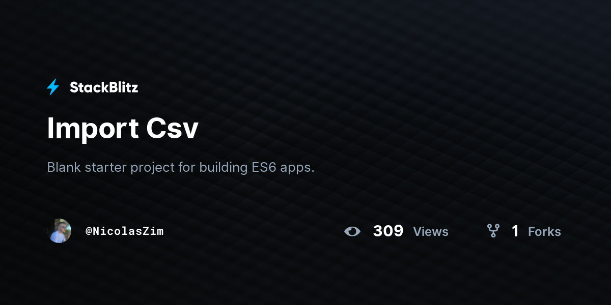 Import Csv - StackBlitz