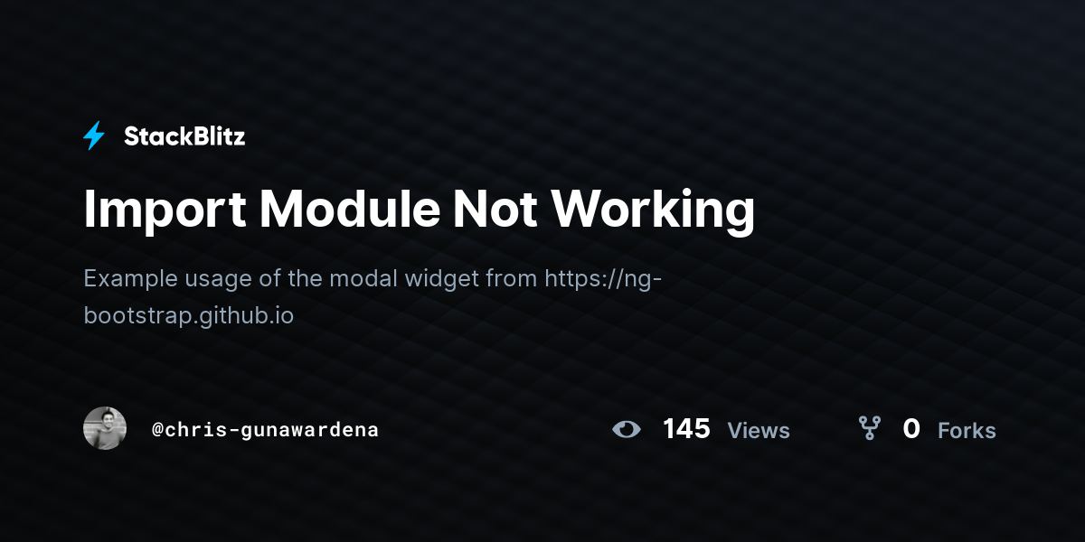 Import Module Not Working - StackBlitz