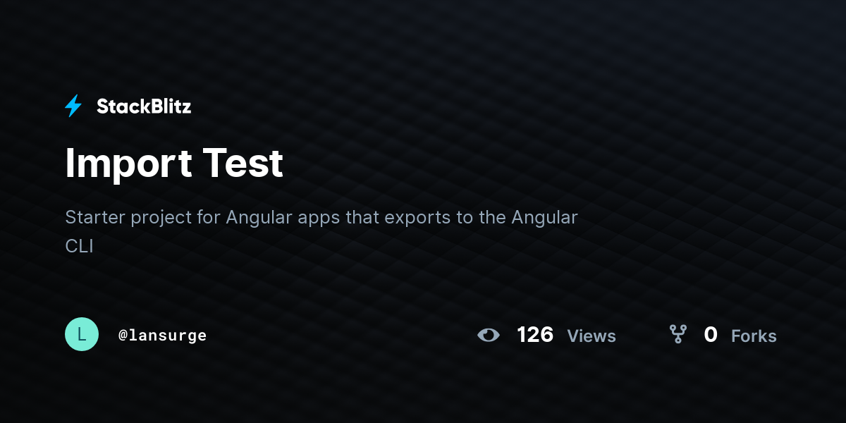 Import Test - StackBlitz