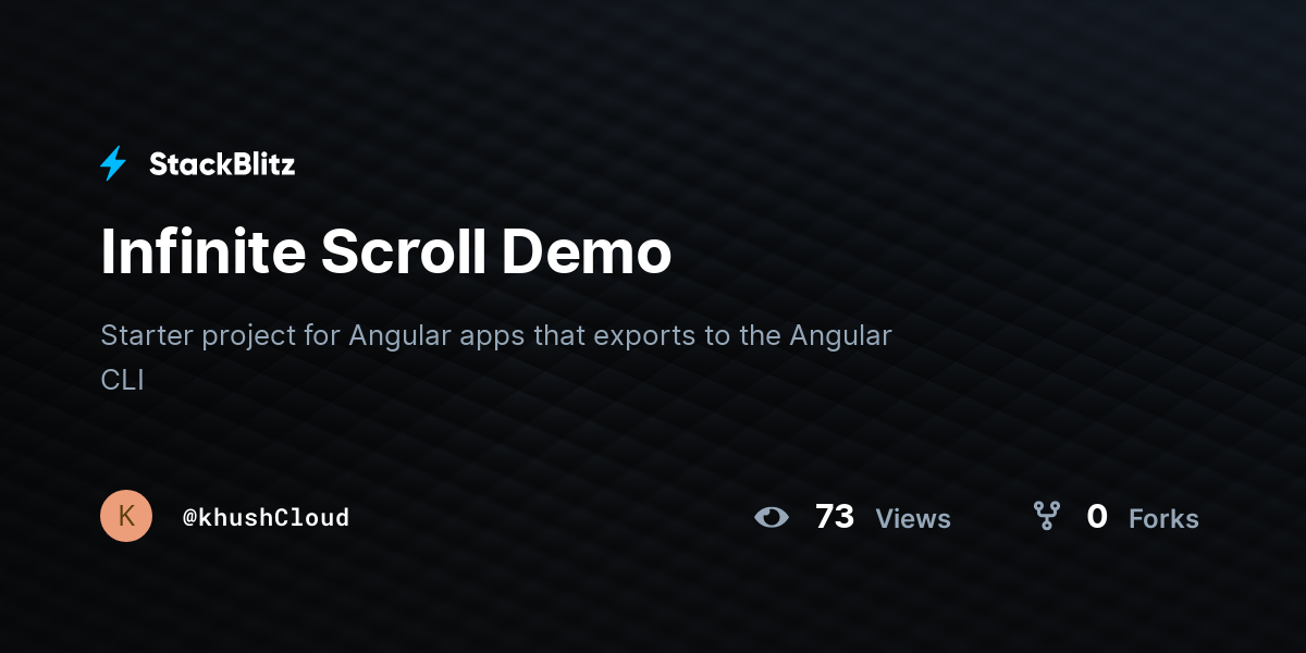 Infinite Scroll Demo - StackBlitz