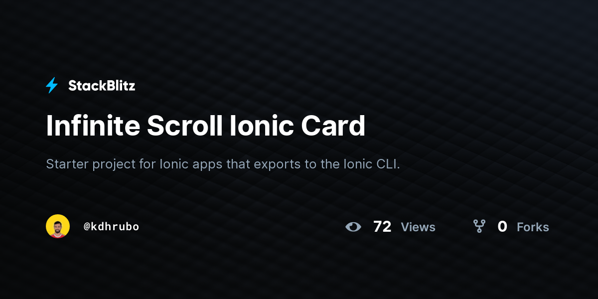 Infinite Scroll Ionic Card - StackBlitz