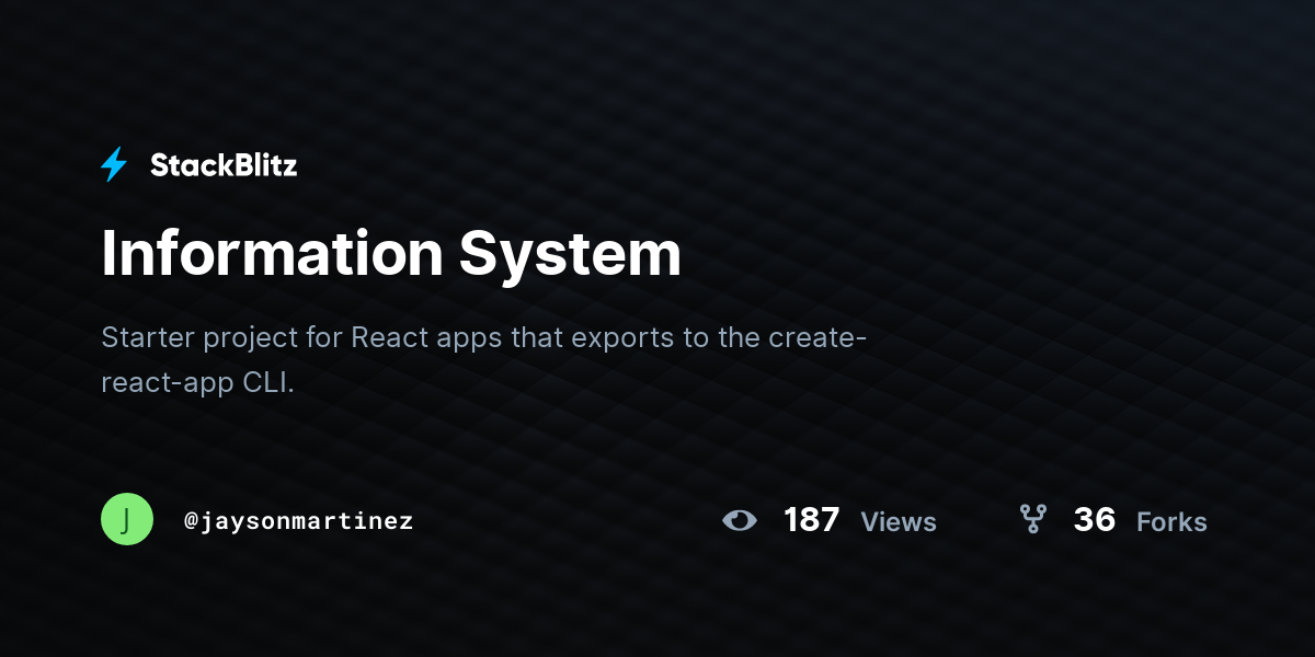 Information System - StackBlitz