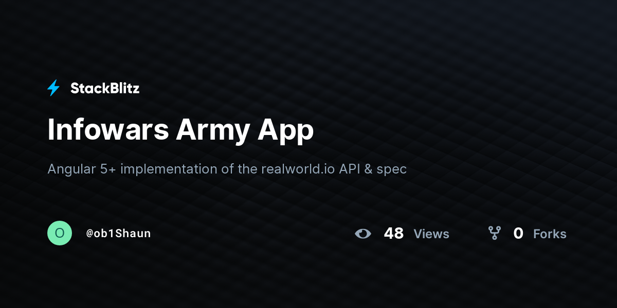 Infowars Army App - StackBlitz