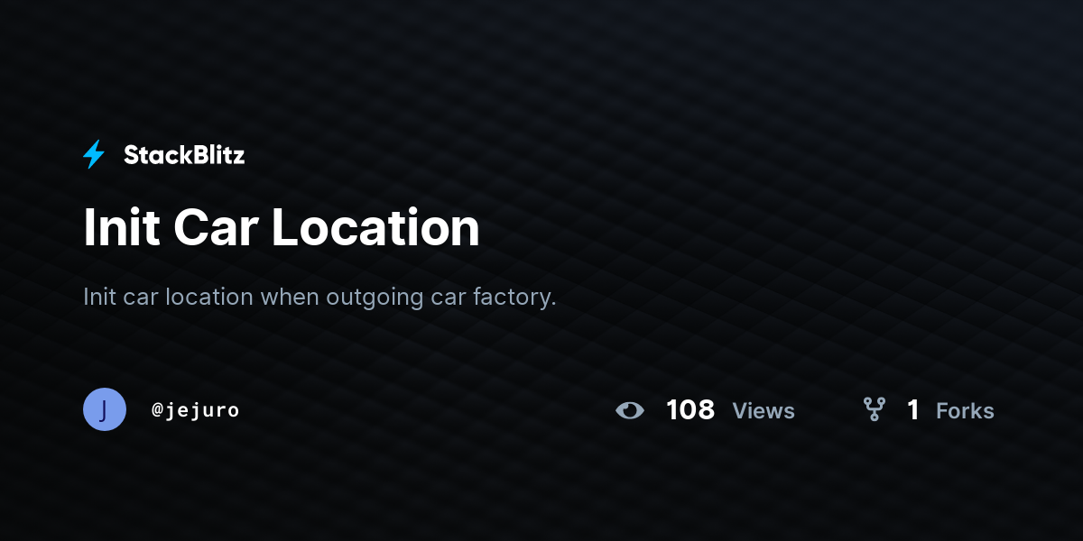 Init Car Location - StackBlitz