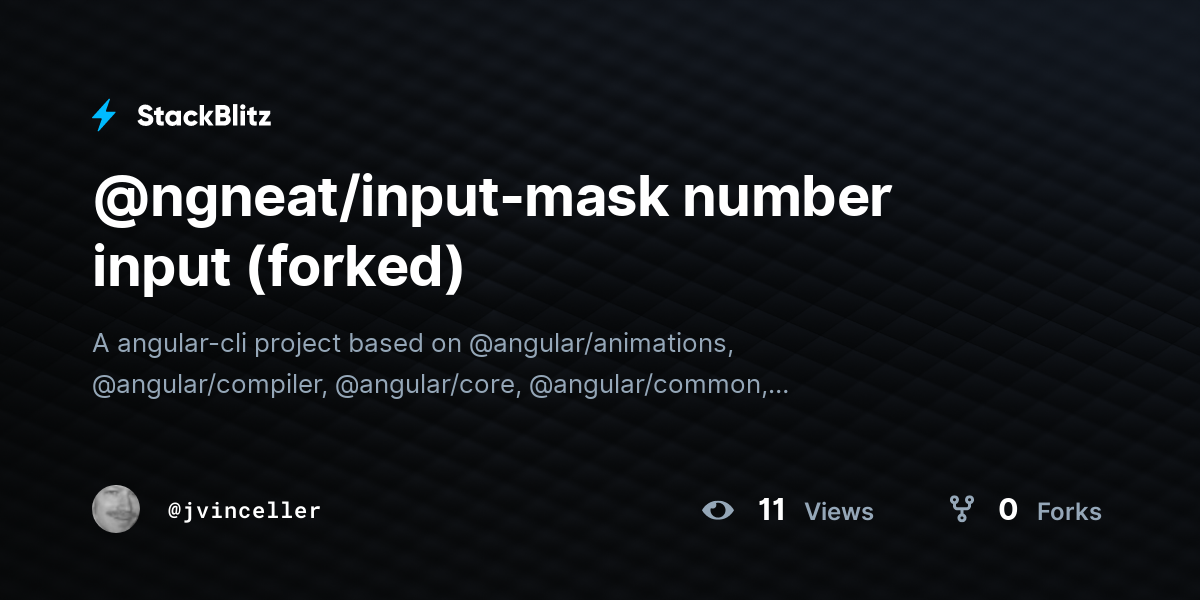  ngneat input mask Number Input forked StackBlitz