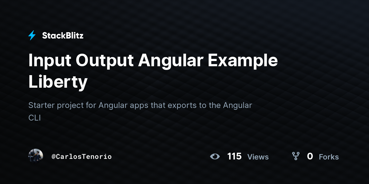 Input Output Angular Example Liberty - StackBlitz