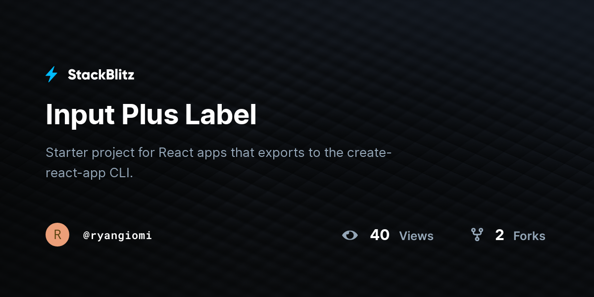 Input Plus Label - StackBlitz