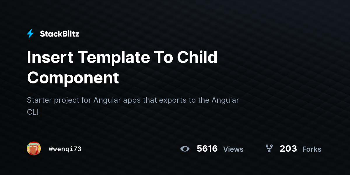 Insert Template To Child Component - StackBlitz