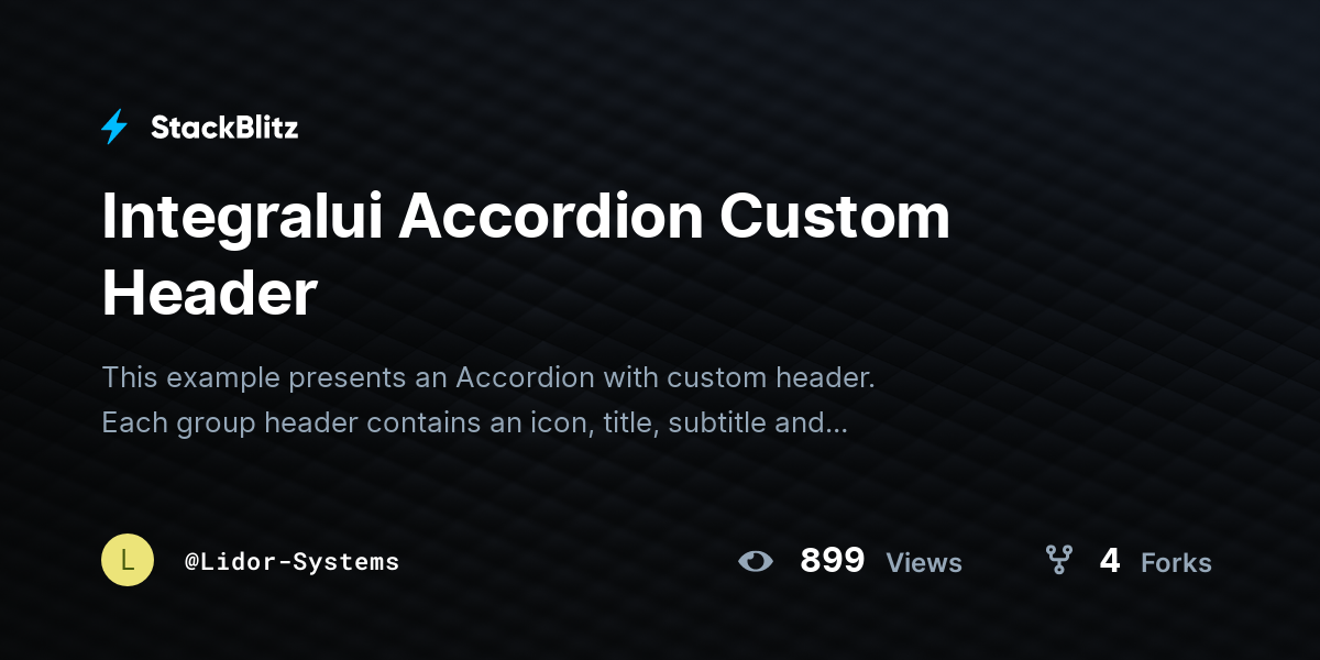 Integralui Accordion Custom Header - StackBlitz