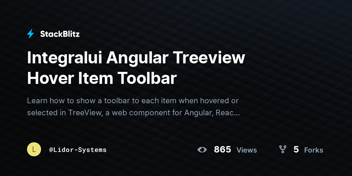 Integralui Angular Treeview Hover Item Toolbar - StackBlitz