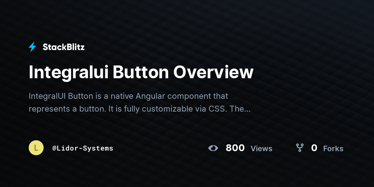 Integralui Button Overview - StackBlitz