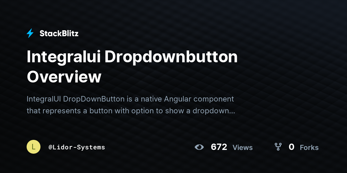 Integralui Dropdownbutton Overview - StackBlitz
