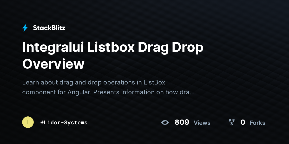 Integralui Listbox Drag Drop Overview - StackBlitz