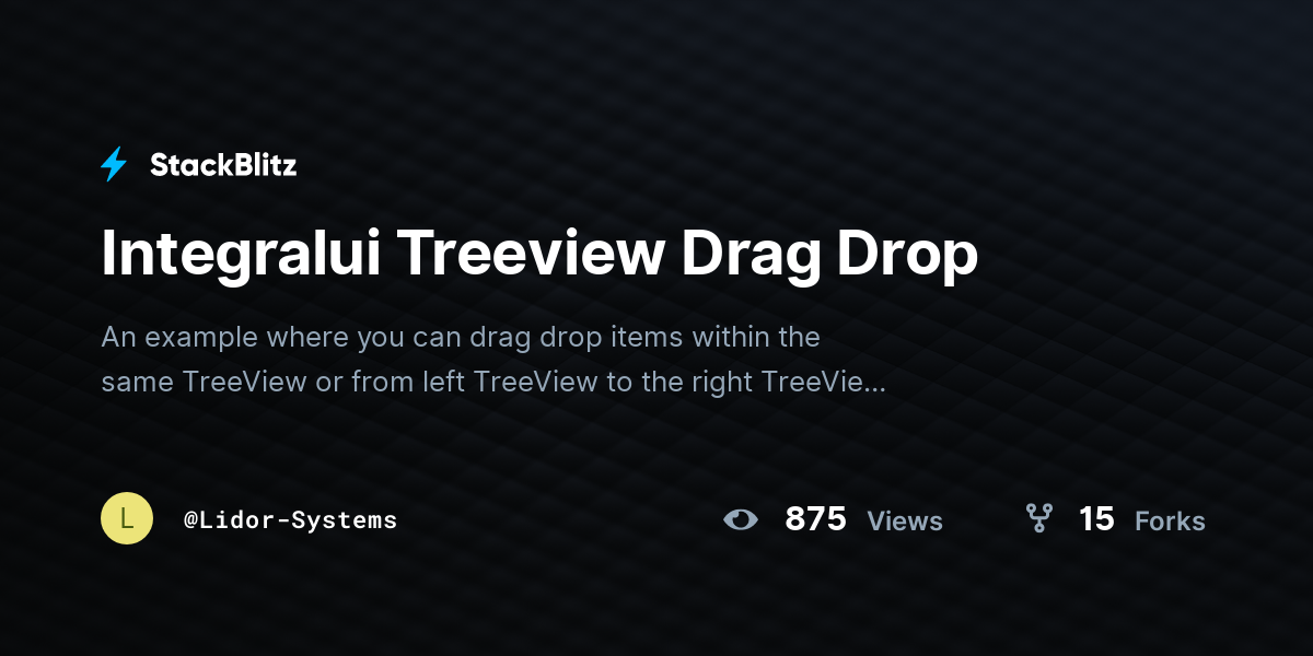 Integralui Treeview Drag Drop - StackBlitz