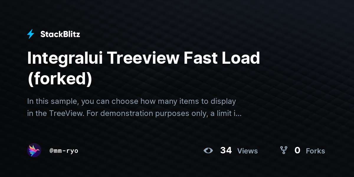 Integralui Treeview Fast Load (forked) - StackBlitz