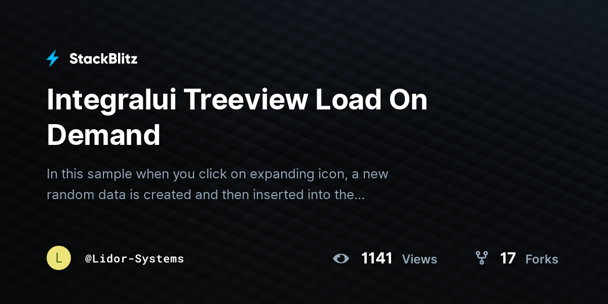 Integralui Treeview Load On Demand - StackBlitz