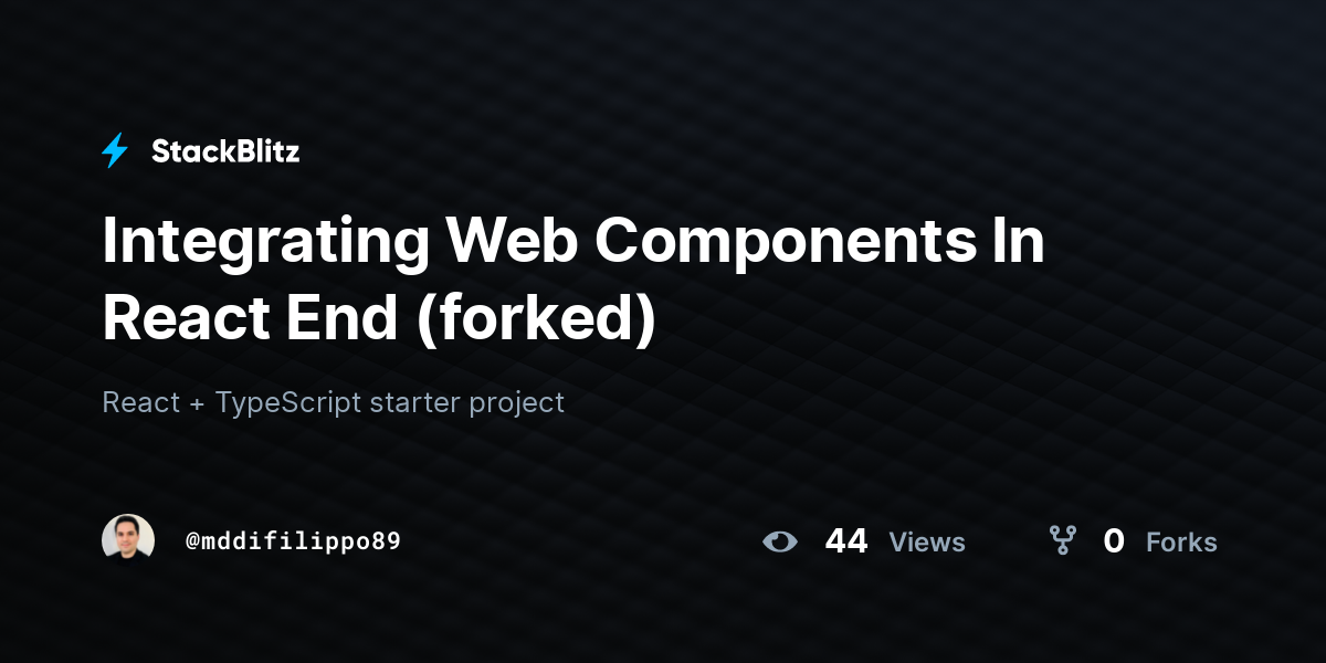 Integrating Web Components In React End (forked) - StackBlitz