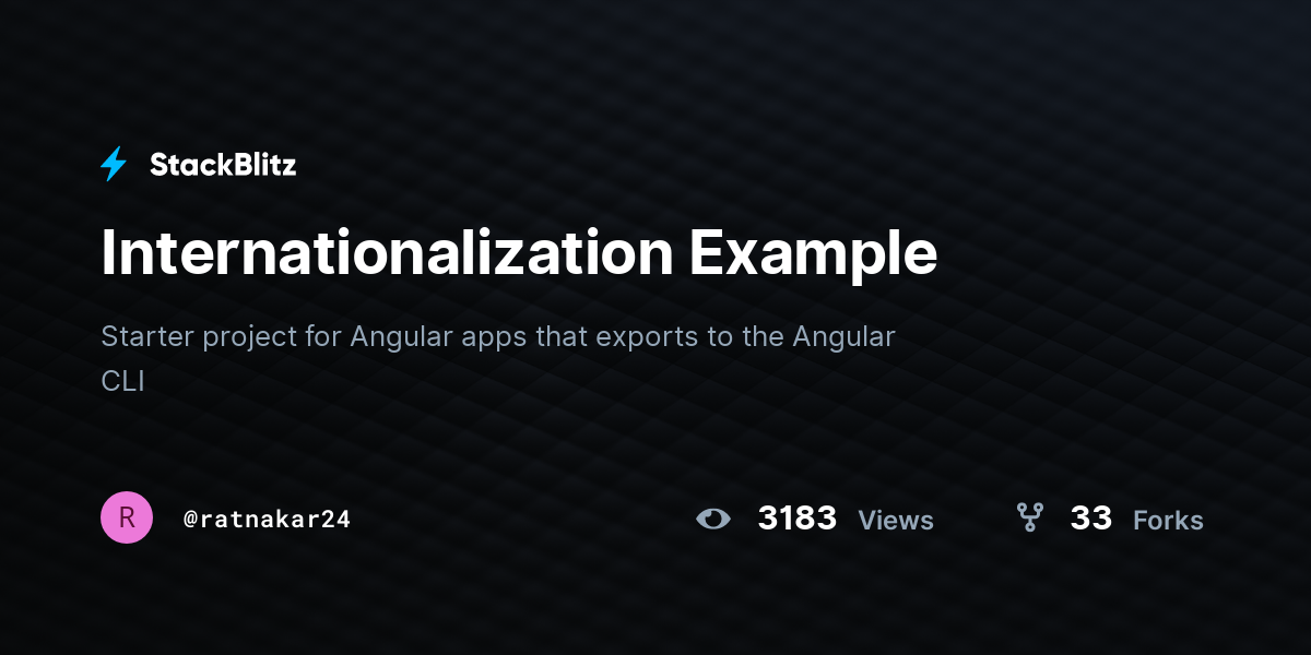 Internationalization Example - StackBlitz