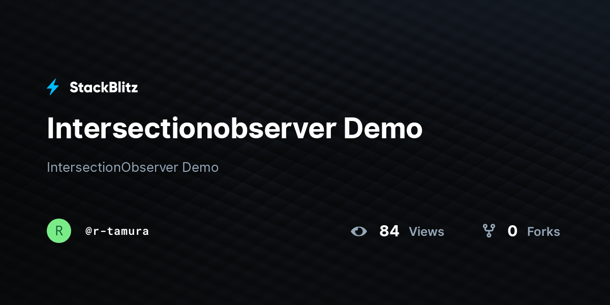 Intersectionobserver Demo - StackBlitz