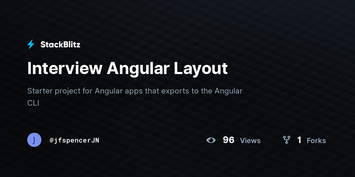 Interview Angular Layout - StackBlitz