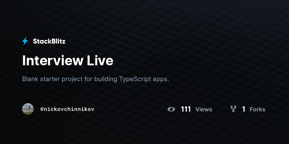 Interview Live - StackBlitz