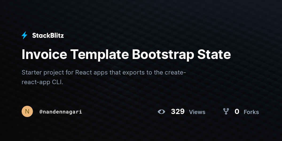 Invoice Template Bootstrap State - StackBlitz