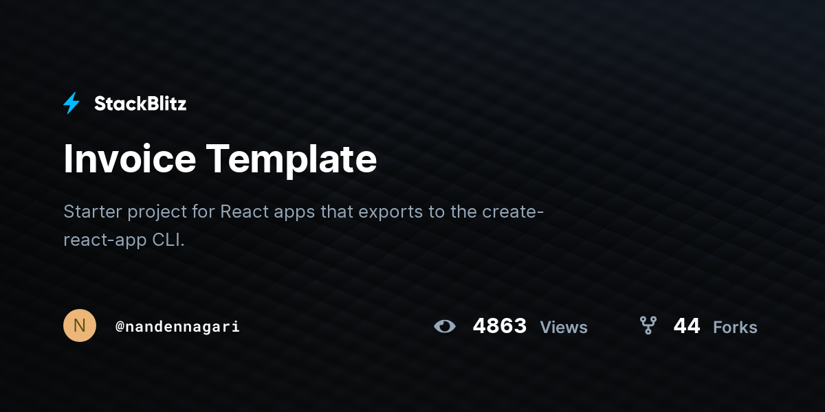 Invoice Template - StackBlitz