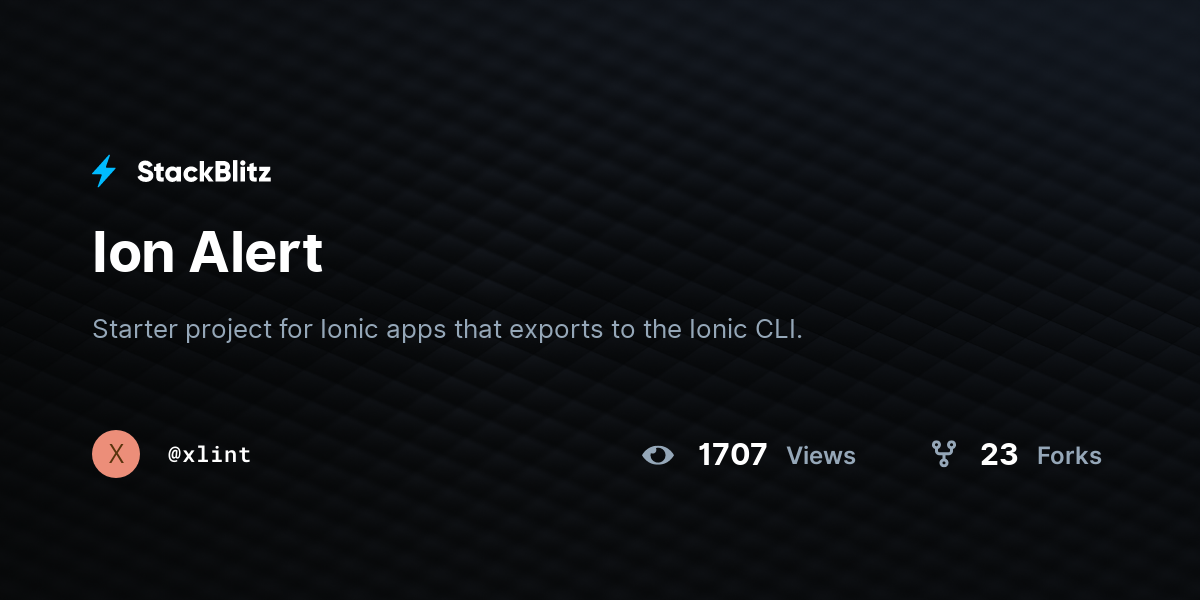 Ion Alert - StackBlitz