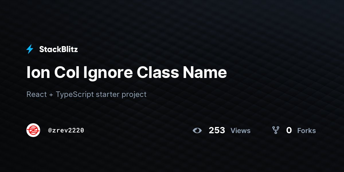 Ion Col Ignore Class Name - StackBlitz