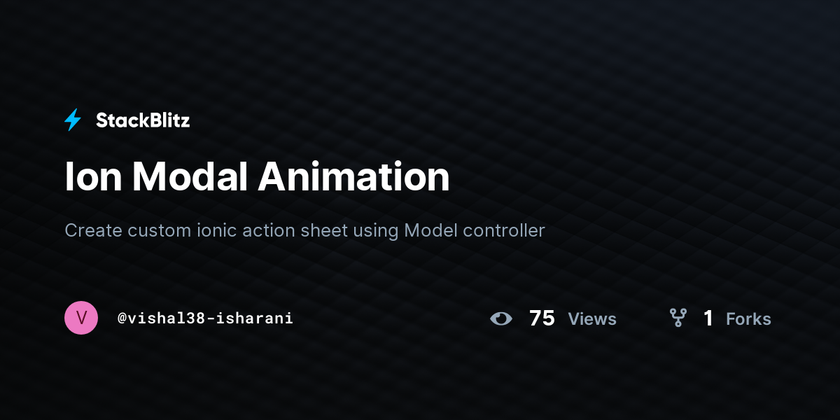 Ion Modal Animation - StackBlitz