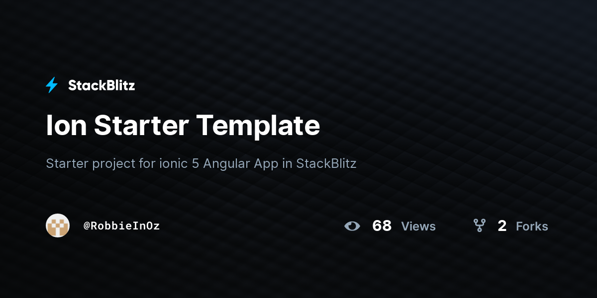 Ion Starter Template - StackBlitz