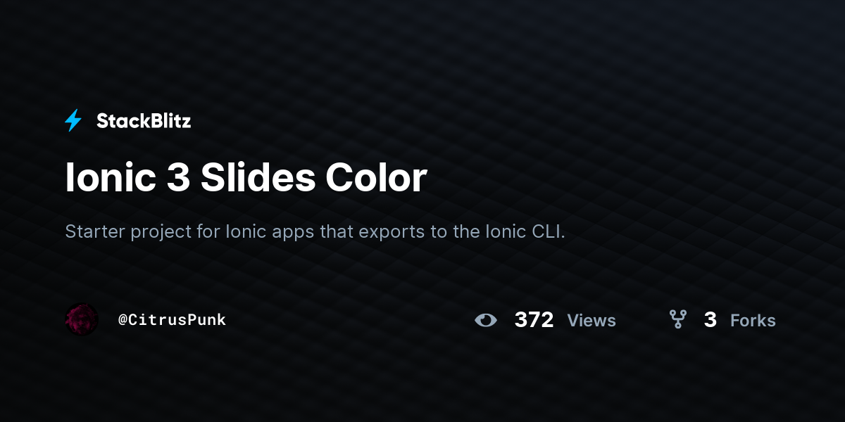 Ionic 3 Slides Color - StackBlitz