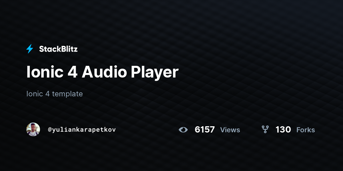 Ionic 4 Audio Player - StackBlitz