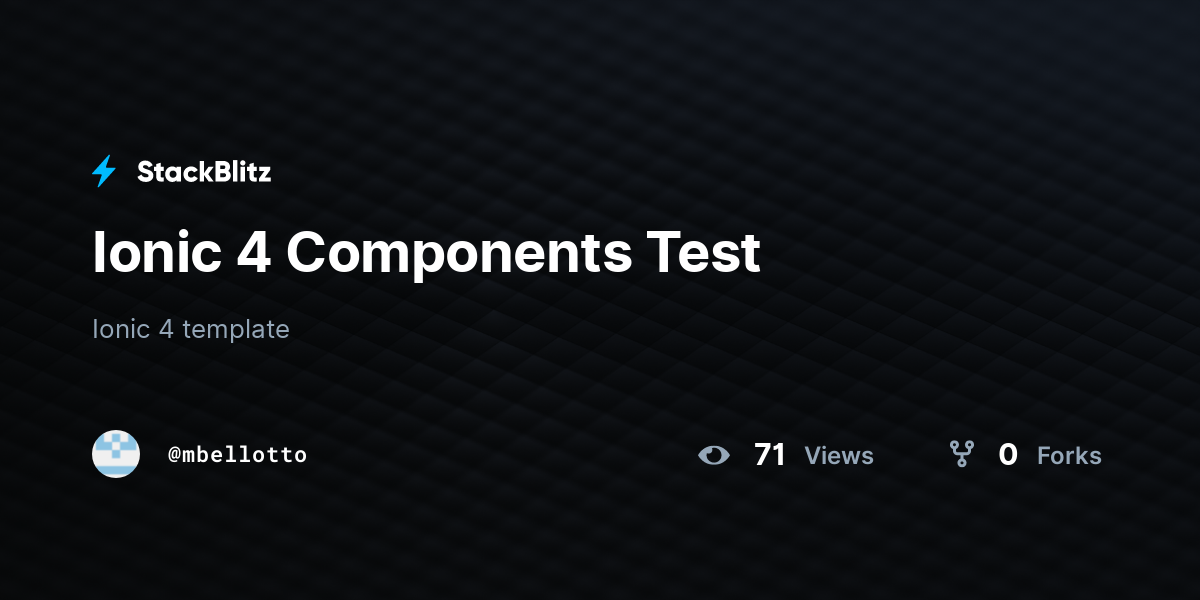 Ionic 4 Components Test - StackBlitz
